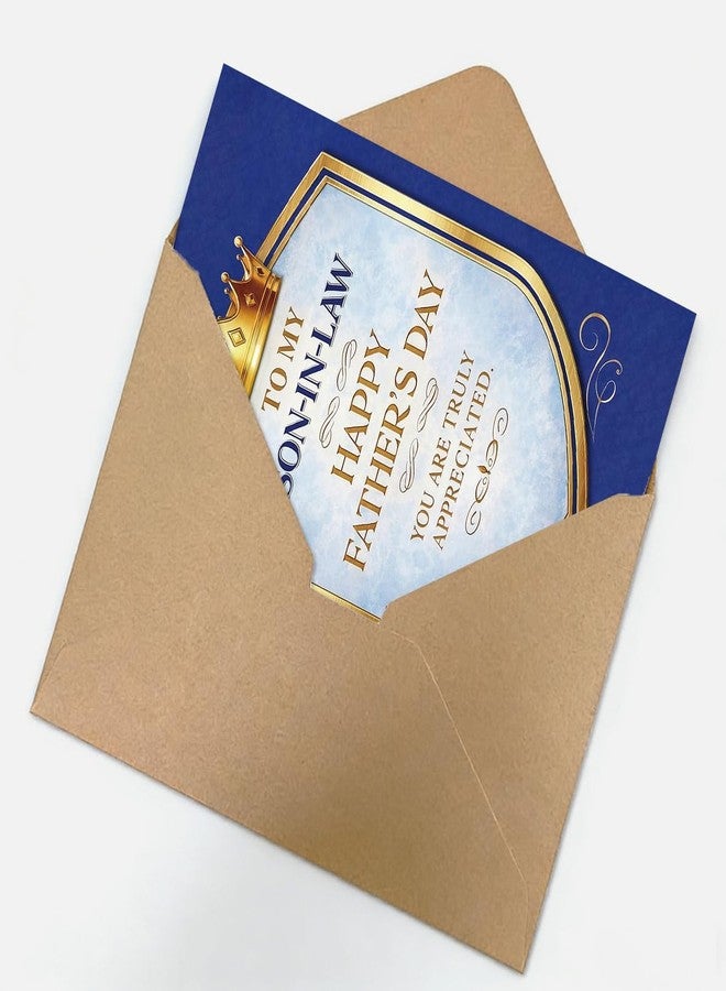 ATTLVV Fathers Day Card for Son in Law, Fathers Day Gift for Son in Law, Printed Inside, with Kraft Envelope and Gold Seal Sticker - Image 5