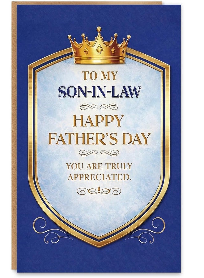 ATTLVV Fathers Day Card for Son in Law, Fathers Day Gift for Son in Law, Printed Inside, with Kraft Envelope and Gold Seal Sticker - Image 1