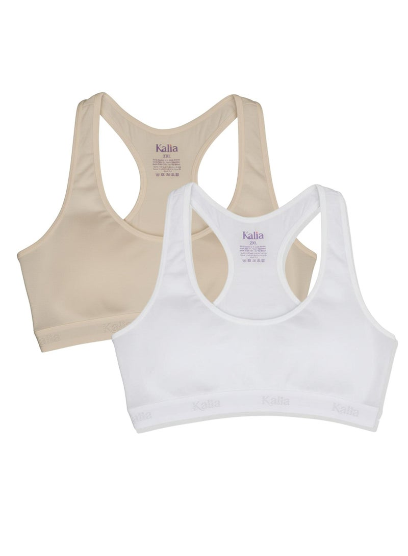 كاليا حمالة صدر رياضية مبطنة للنساء، قطعتان، حمالات صدر رياضية بظهر متقاطع، قمصان رياضية من مزيج القطن - Image 5