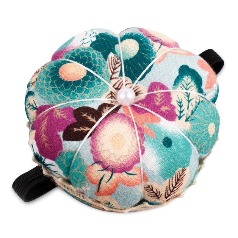 Rolybag Pin Cushions Wrist Pins Cushions With Elastic Strap Wristband Cute Pumpkin Needle Cushion For Sewing Wearable Needle Pincushions For Needlework Or Diy Crafts (Green Print) - Image 1