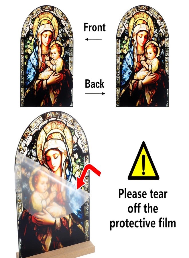 KOMI Madonna and Child Icon Virgin Mary Christ Jesus Catholic Ornament Statue Tabletop Decor Acrylic Standing Home Altar Decor Christian Gifts - Image 3