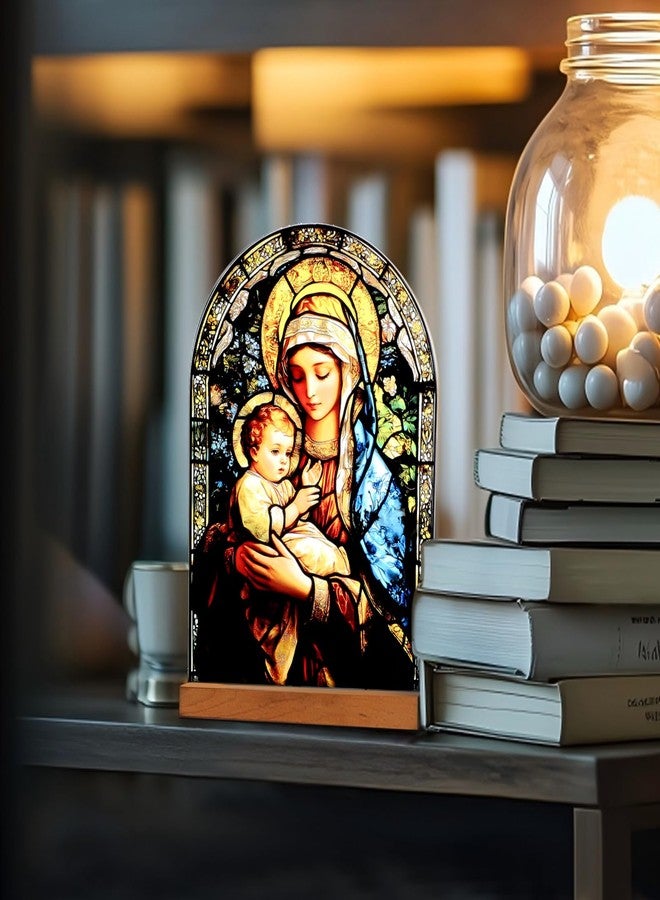 KOMI Madonna and Child Icon Virgin Mary Christ Jesus Catholic Ornament Statue Tabletop Decor Acrylic Standing Home Altar Decor Christian Gifts - Image 5