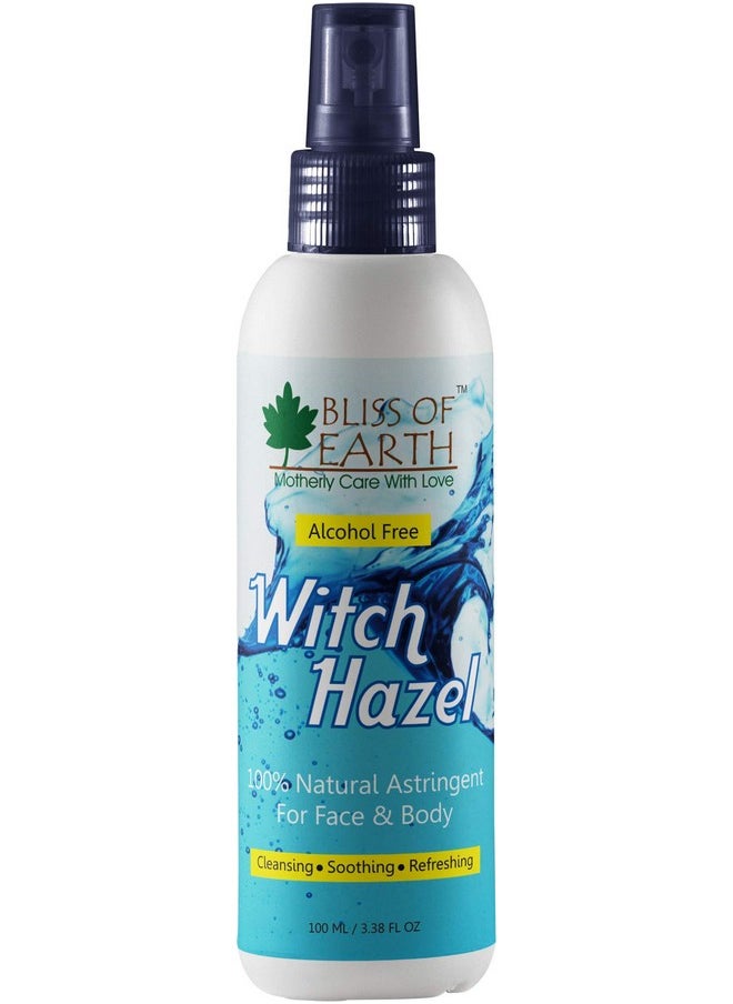 BLISS OF EARTH - Witch Hazel Toner For Face, Acne & Oily Skin, Natural Pore Minimizer, Alcohol Free Facial Astringent, 100Ml - Image 1