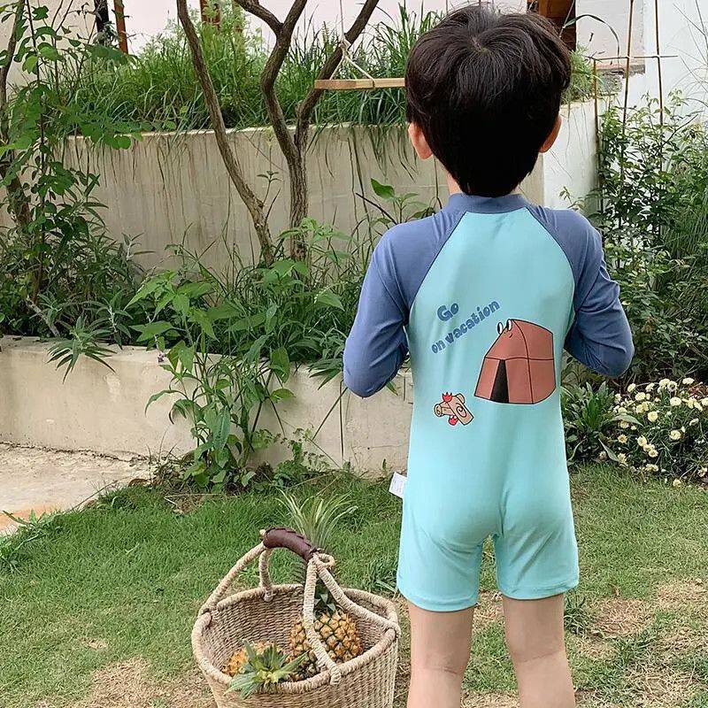 Kids UV Protection Long Sleeve One-Piece Swimsuit - Image 1