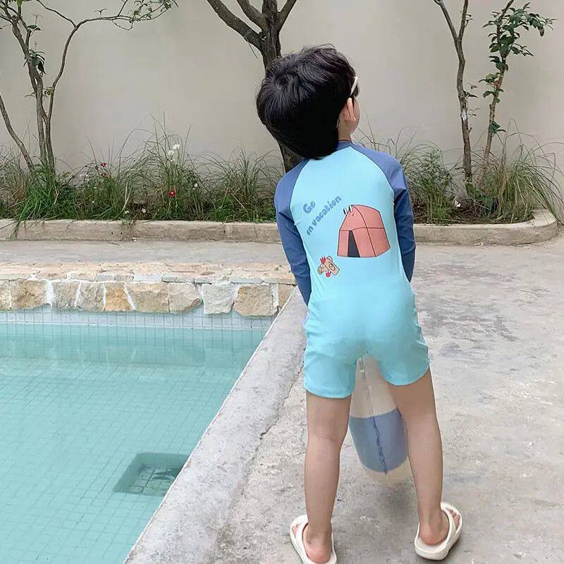 Kids UV Protection Long Sleeve One-Piece Swimsuit - Image 4