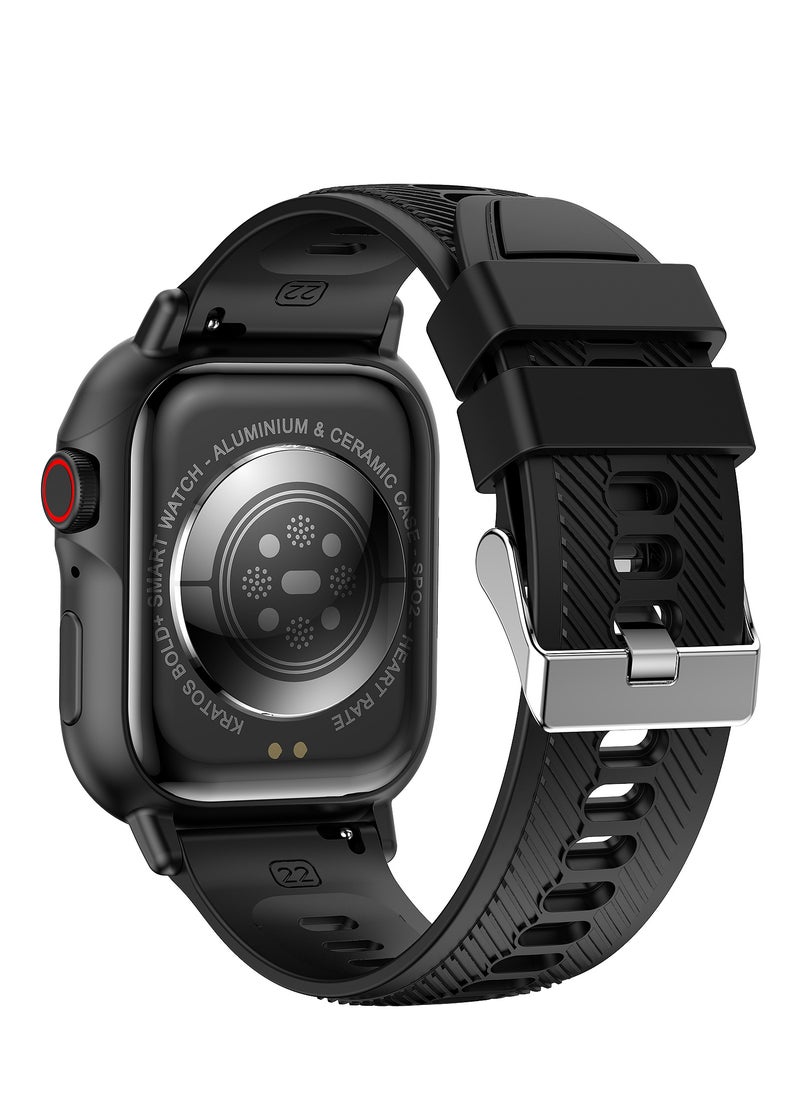 HW B05 smartwatch, AMOLED always displays Bluetooth call waterproof fitness watch, compatible with Android and iOS black  - Image 4