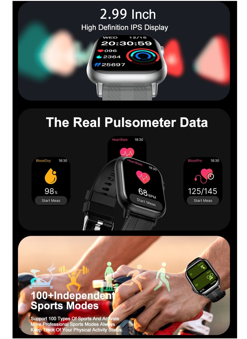 HW - B05 smartwatch, AMOLED always displays Bluetooth call waterproof fitness watch, compatible with Android and iOS black - Image 1
