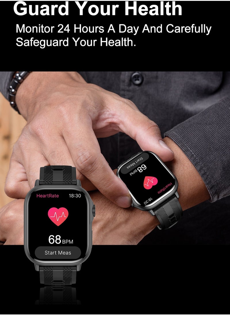 HW - B05 smartwatch, AMOLED always displays Bluetooth call waterproof fitness watch, compatible with Android and iOS black - Image 1