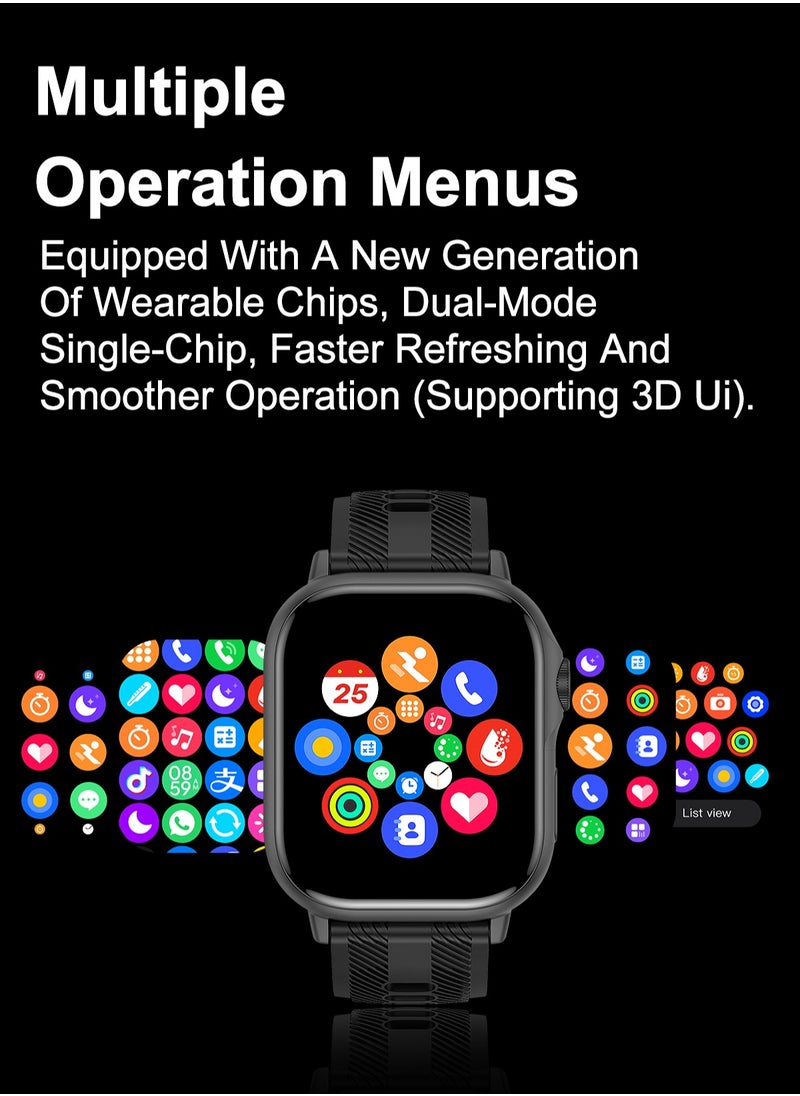 HW - B05 smartwatch, AMOLED always displays Bluetooth call waterproof fitness watch, compatible with Android and iOS black - Image 1