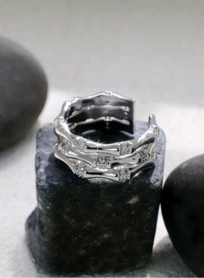 Attractives Trendy Silver Plated Ring For Women One Size - Image 2