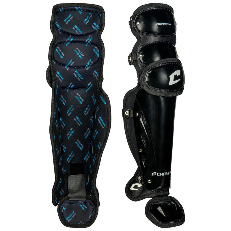 CHAMPRO mens Compact Pro Plus Umpire Leg Guard BLACK 17 Length US