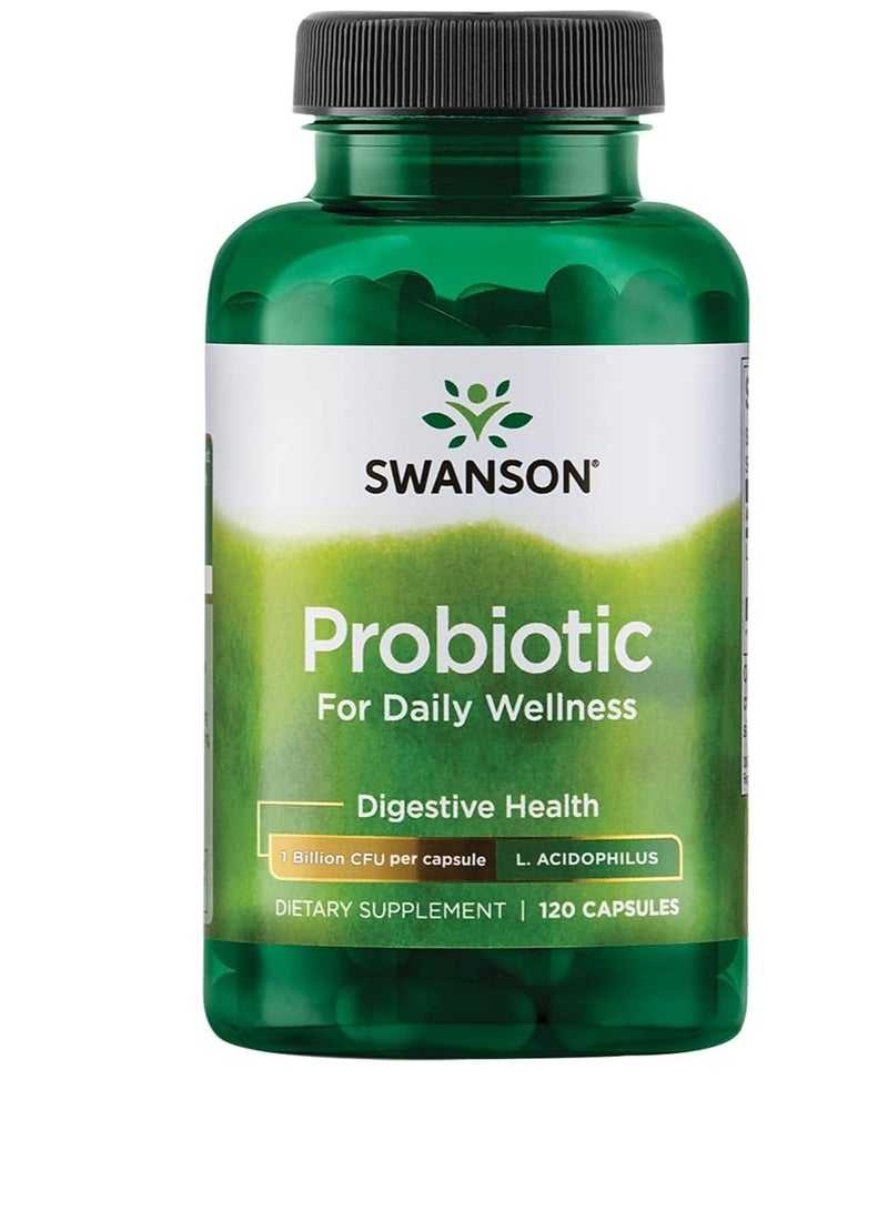سوانسون بروبيوتيك - مكمل لصحة الجهاز الهضمي مع 1 مليار وحدة تشكيل مستعمرة 120 كبسولة