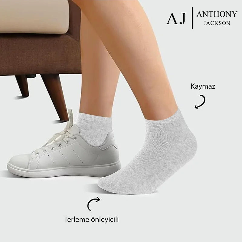 أنتوني جاكسون 10 Pairs Boxed Bamboo Premium Men-Women Ankle Length Short Sports Running and Walking Socks