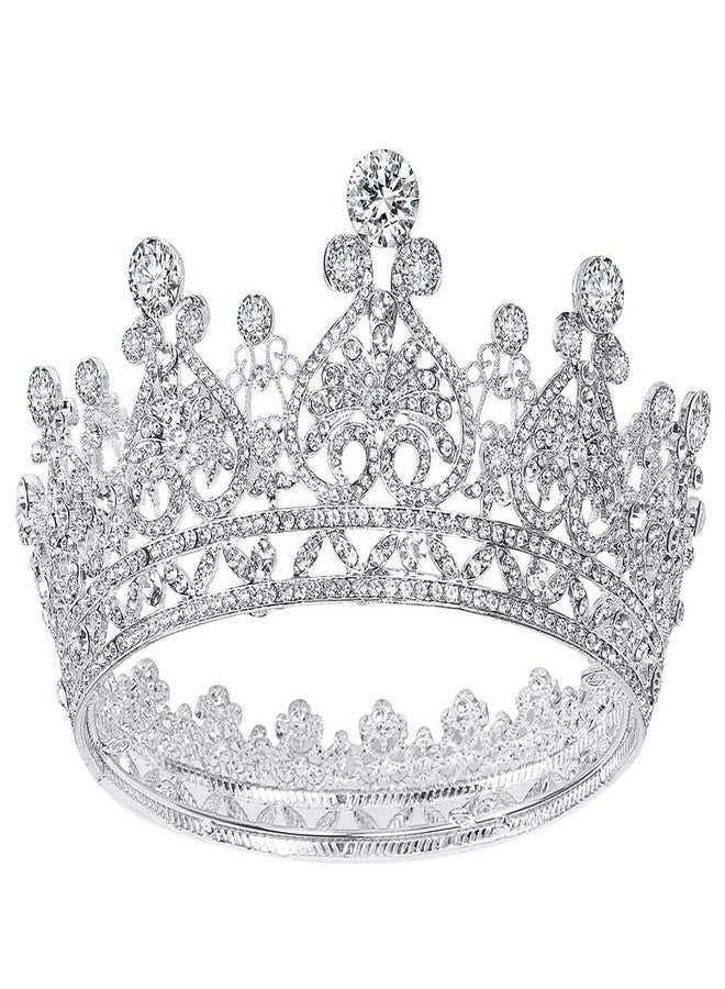 AOPRIE Victoria 1870s Crown for Women Silver Crystal Tiara for Girls Queen Crowns and Tiaras princess Hair Accessories for Wedding Prom Bridal Party Halloween Costume Christmas birthday Gifts - Image 1