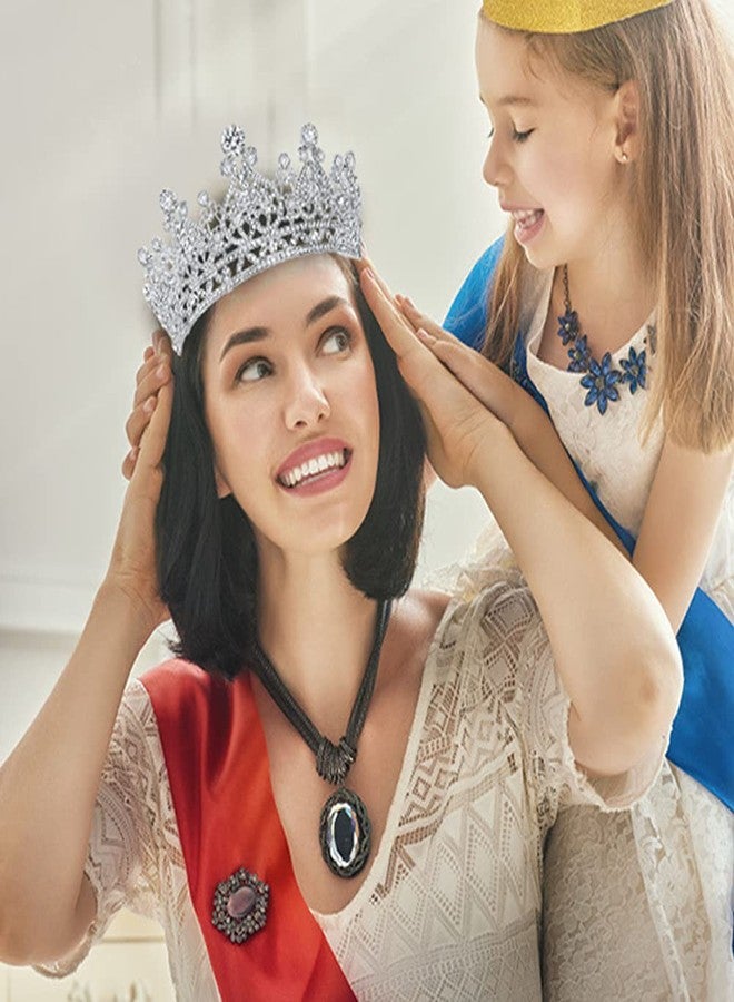 AOPRIE Victoria 1870s Crown for Women Silver Crystal Tiara for Girls Queen Crowns and Tiaras princess Hair Accessories for Wedding Prom Bridal Party Halloween Costume Christmas birthday Gifts - Image 5