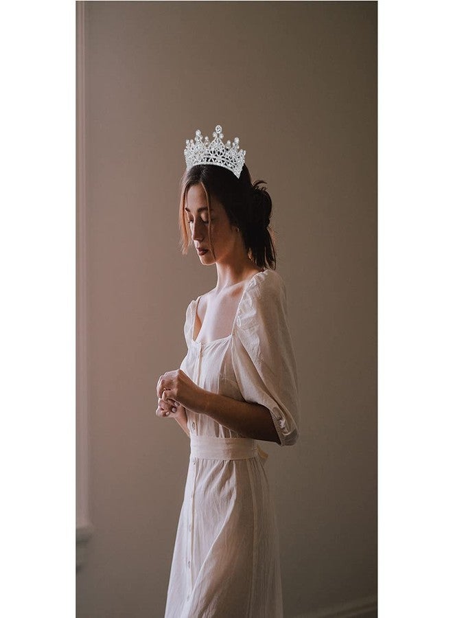AOPRIE Victoria 1870s Crown for Women Silver Crystal Tiara for Girls Queen Crowns and Tiaras princess Hair Accessories for Wedding Prom Bridal Party Halloween Costume Christmas birthday Gifts - Image 4
