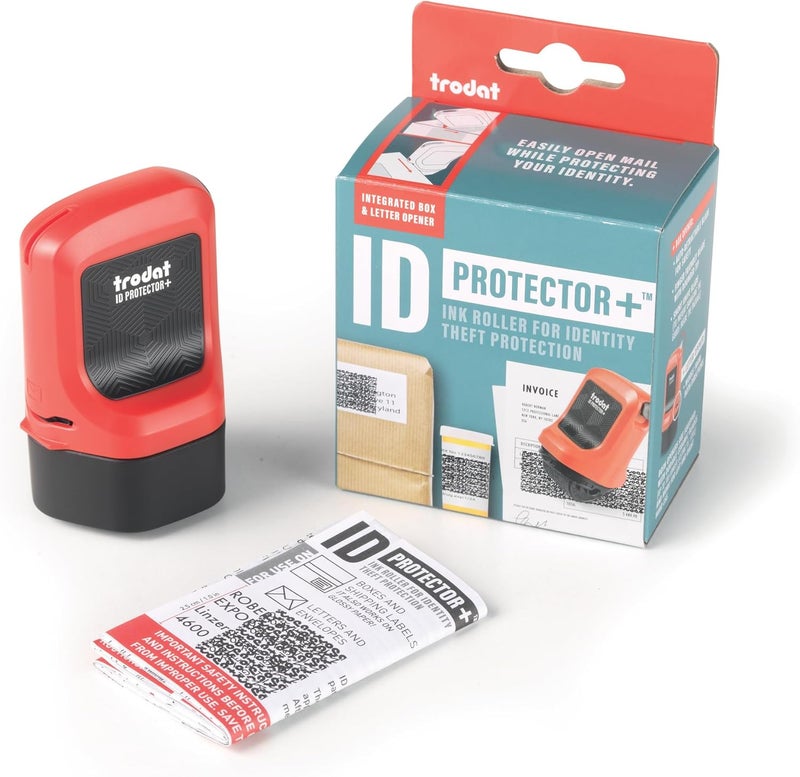 ترودات Trodat ID Protector+ Ink Roller – ختم واقي من سرقة الهوية مع علبة مدمجة ومفتاح لفتح الرسائل (3 في 1) - Image 2