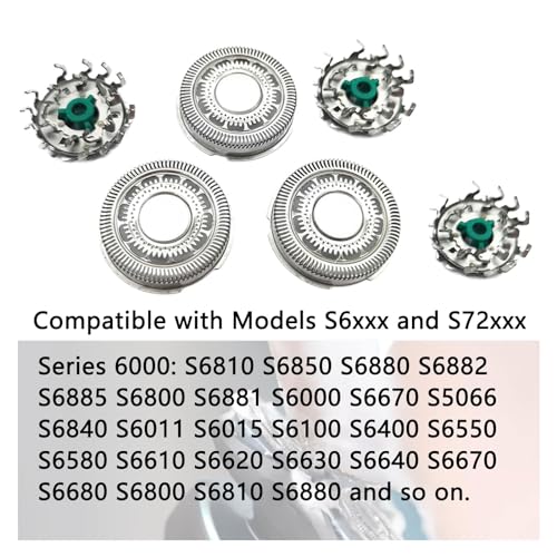 Gleway SH60 Replacement Head Blades Series 6000 Compatible with Philips 6000 Series Electric Shaver Razors Replacement Blades for Series 6000 Shaver Cleaning Brush for S6880/81 S6810/82 S6850/85 - Image 2
