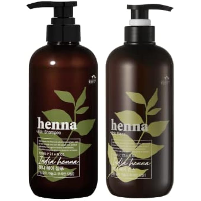 Henna Hair Shampoo 700ml + Rinse 700ml - Strengthening, Nourishing, Repairing - Hair Care - Shampoo and Conditioner