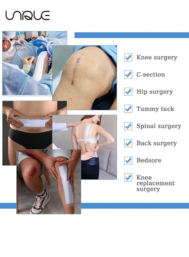 Unique C-Section complex Waterproof Bandages - 10*25cm Tummy Tuck Shower Protector Scar Covers - with Non Stick Center Pad - Large Wound Care Supplies (6PCS)  - Image 4