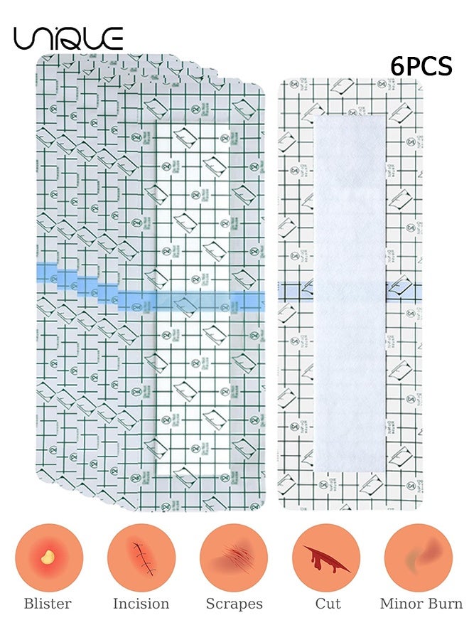 Unique C-Section complex Waterproof Bandages - 10*25cm Tummy Tuck Shower Protector Scar Covers - with Non Stick Center Pad - Large Wound Care Supplies (6PCS)  - Image 1