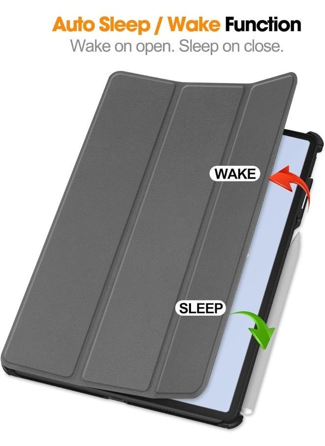 Huawei Matepad Air 11.5 inch Case, Tri-Fold Smart Tablet Case, Multi- Viewing Angles Stand Hard Shell Folio Case Cover with Auto Wake Sleep for Huawei Matepad Air 2023 Grey - Image 2