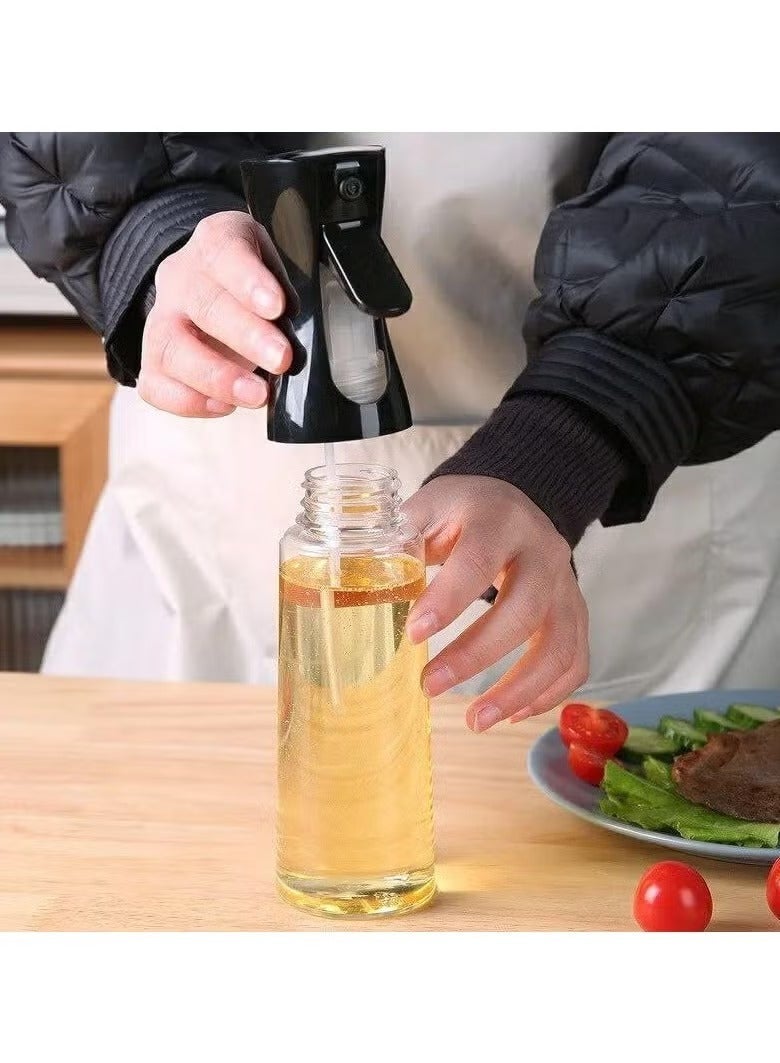 2 قطعة من بخاخة زيت، زجاجة زيت زيتون زجاجية سعة 200 مل، موزع بخاخ الزيت والخل وزيت الزيتون للمطبخ، المقلاة الهوائية، الخبز، السلطة، الشواء، القلي (اسود/ ابيض) - Image 2