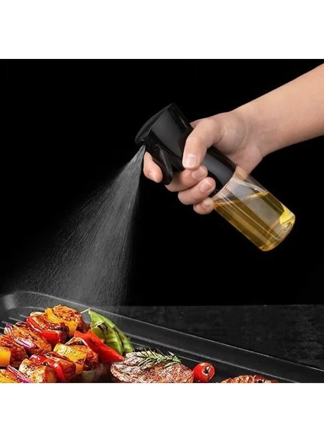 2 قطعة من بخاخة زيت، زجاجة زيت زيتون زجاجية سعة 200 مل، موزع بخاخ الزيت والخل وزيت الزيتون للمطبخ، المقلاة الهوائية، الخبز، السلطة، الشواء، القلي (اسود/ ابيض) - Image 4