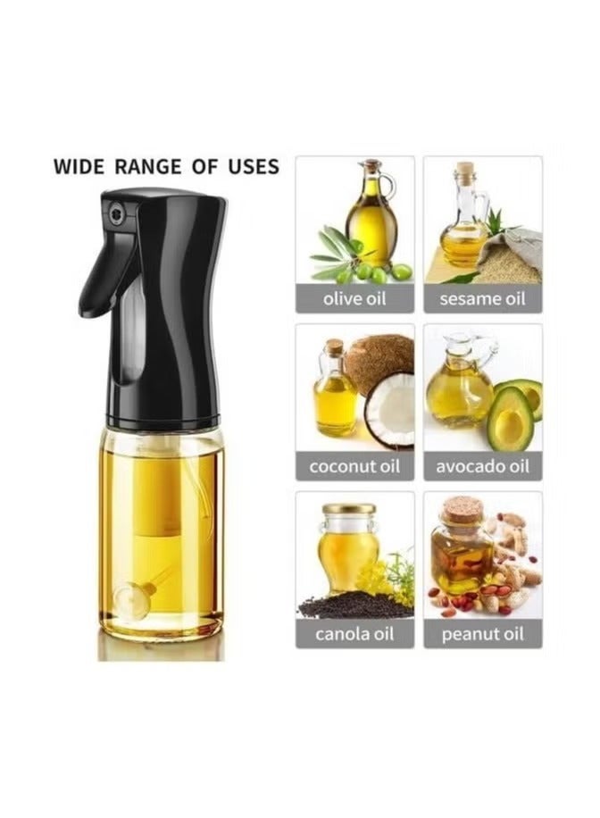 2 قطعة من بخاخة زيت، زجاجة زيت زيتون زجاجية سعة 200 مل، موزع بخاخ الزيت والخل وزيت الزيتون للمطبخ، المقلاة الهوائية، الخبز، السلطة، الشواء، القلي (اسود/ ابيض) - Image 5