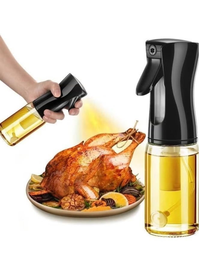 2 قطعة من بخاخة زيت، زجاجة زيت زيتون زجاجية سعة 200 مل، موزع بخاخ الزيت والخل وزيت الزيتون للمطبخ، المقلاة الهوائية، الخبز، السلطة، الشواء، القلي (اسود/ ابيض) - Image 3