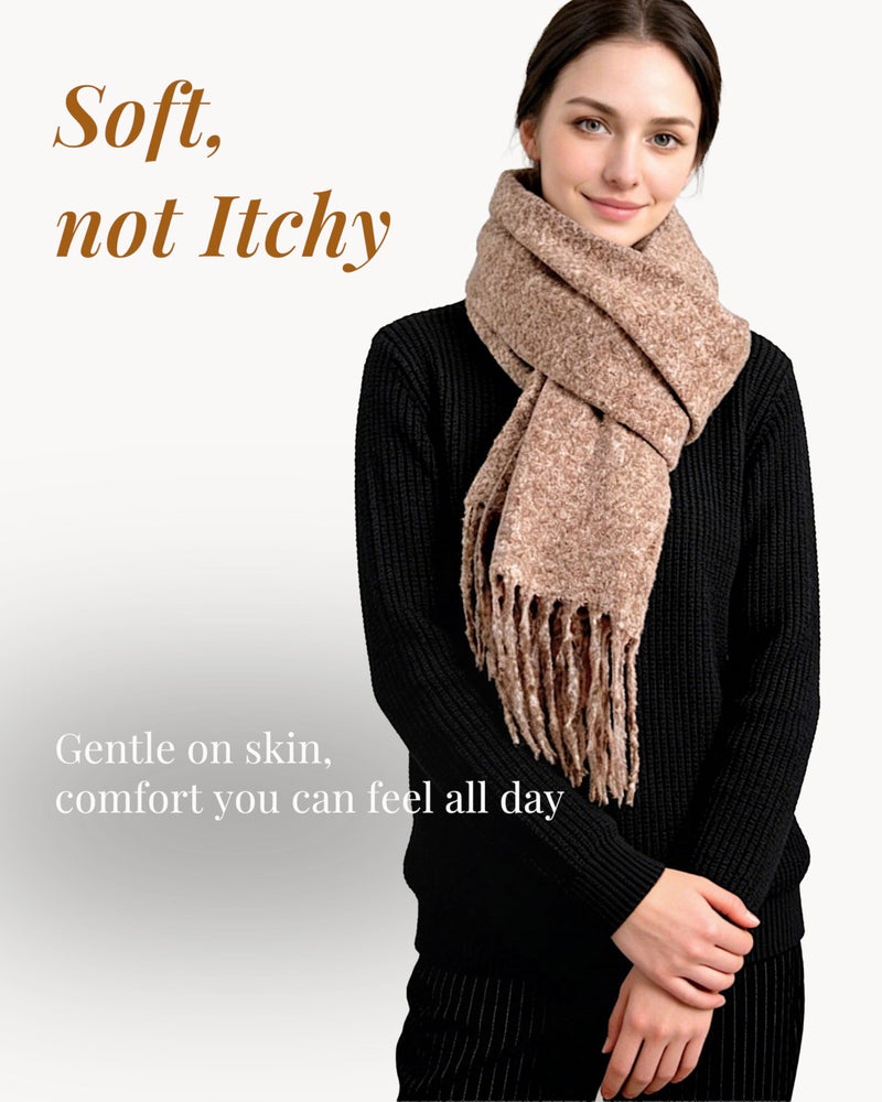 Achillea Warm Cashmere-Feel Winter Scarf â€“ Thick Shawl Wrap for Cold Weather, Blanket Scarf for Everyday Wear (Oatmeal) - Image 2