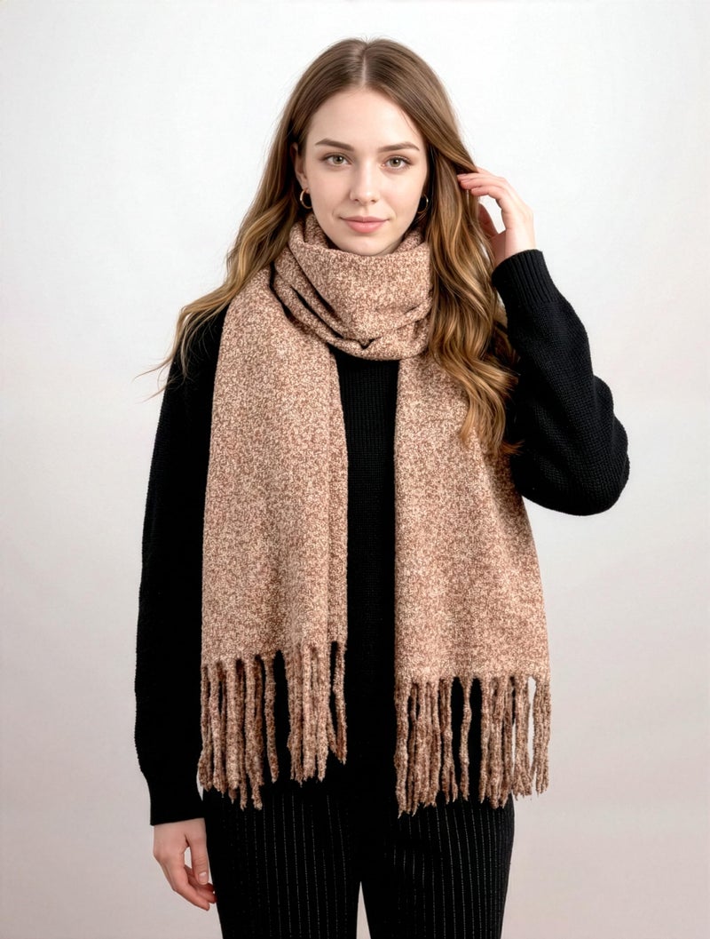 Achillea Warm Cashmere-Feel Winter Scarf â€“ Thick Shawl Wrap for Cold Weather, Blanket Scarf for Everyday Wear (Oatmeal) - Image 5