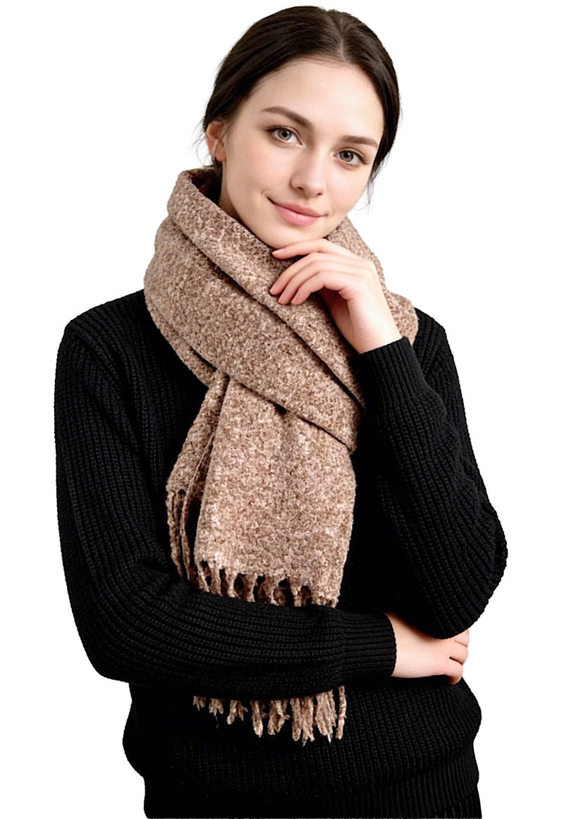 Achillea Warm Cashmere-Feel Winter Scarf â€“ Thick Shawl Wrap for Cold Weather, Blanket Scarf for Everyday Wear (Oatmeal) - Image 1
