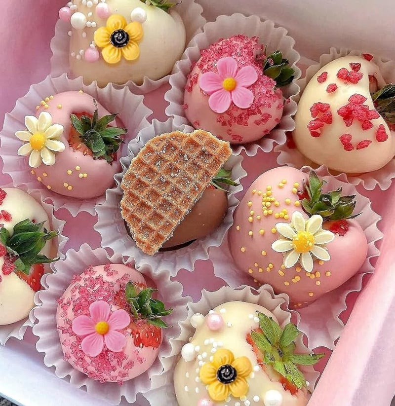 Elinka Flower Molds Silicone Chocolate Mold,Rose Leaf Daisy Sunflower Chrysanthemum Small Flowers Fondant Molds for Cupcake Candy Cake Pop Puck Decoration DIY Crafts Polymer Clay - Image 5
