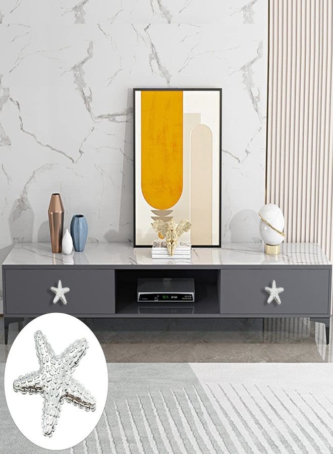 LLDYNW 4pcs Starfish Handles - Kitchen & Dresser Knobs, Right Angle, Cabinet & Drawer Pulls (Bright Silver) - Image 3