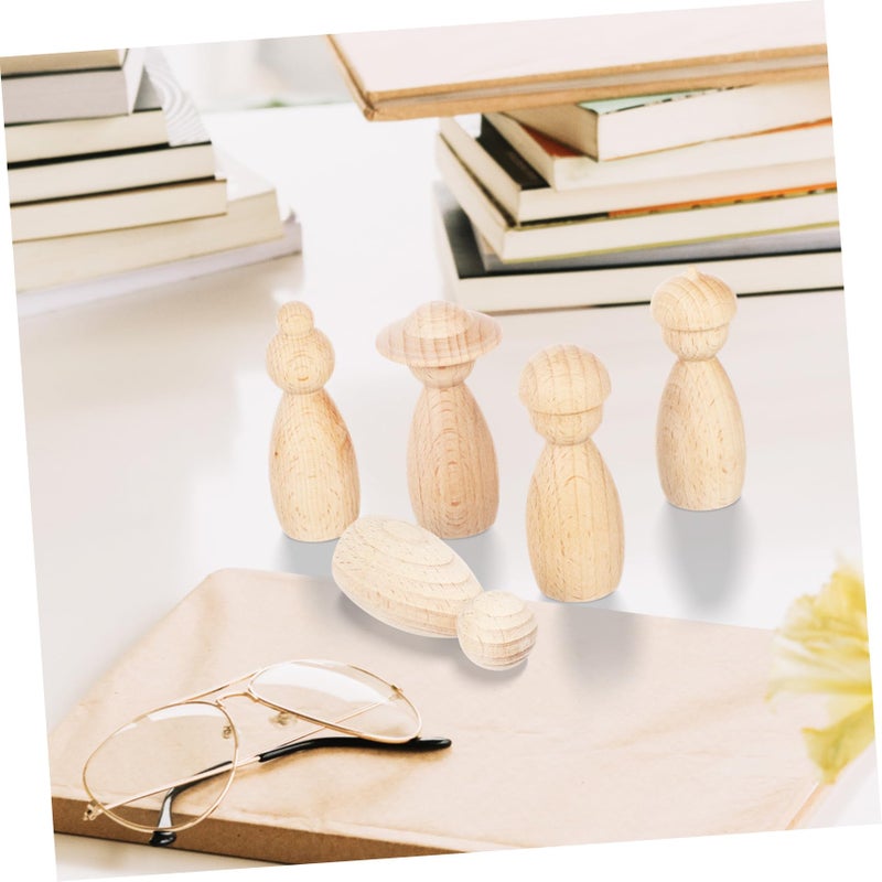 DIY Wooden Puppet Ornaments 5Pcs For Crafts Miniature Painting Home Decor Creative Play Smooth Surface - Image 5