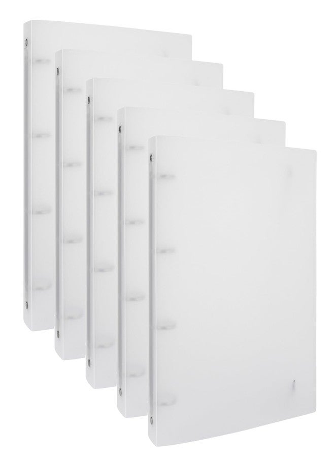 BAOFALI 5PCS A4 4 Ring Binder Cover Clean Transparent Soft PVC for Refillable Notebook Shell withMatte surfaceforStamp & Die Storage Overall Size（Folded) 27x32.8x4cm/ 10.6x12.9x1.6inch - Image 1