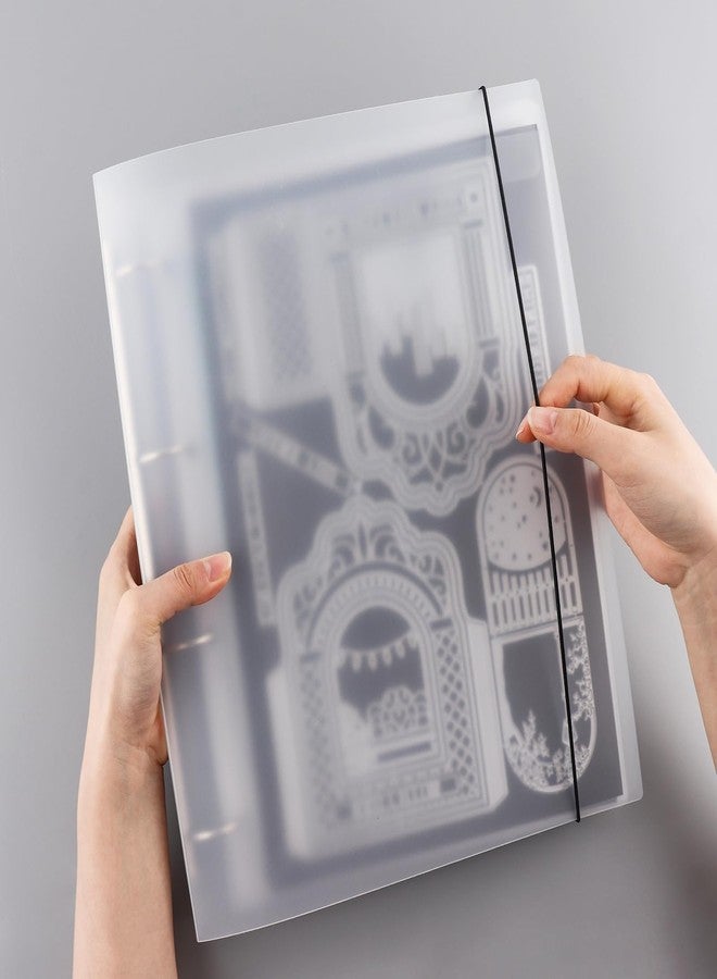 BAOFALI 5PCS A4 4 Ring Binder Cover Clean Transparent Soft PVC for Refillable Notebook Shell withMatte surfaceforStamp & Die Storage Overall Size（Folded) 27x32.8x4cm/ 10.6x12.9x1.6inch - Image 5