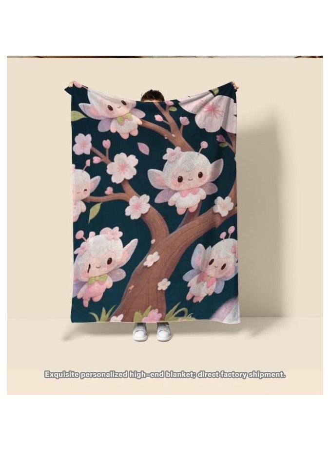 general Children's or student cartoon flannel thin blanket (warm and comfortable, suitable for sleep, games) 100cm*150cm - 1084 - Image 1