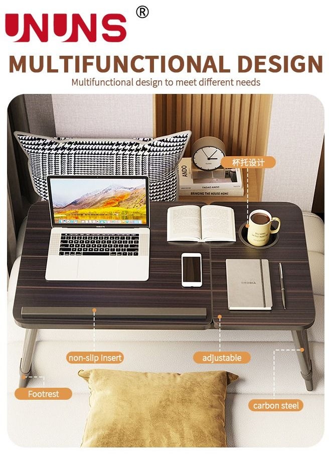 Foldable Laptop Desk,Portable Laptop Table With Cup Holder And Mouse Pad,Foldable Non-Slip Legs Reading Bed Table For Laptop,Laptop Table For Bed Side
