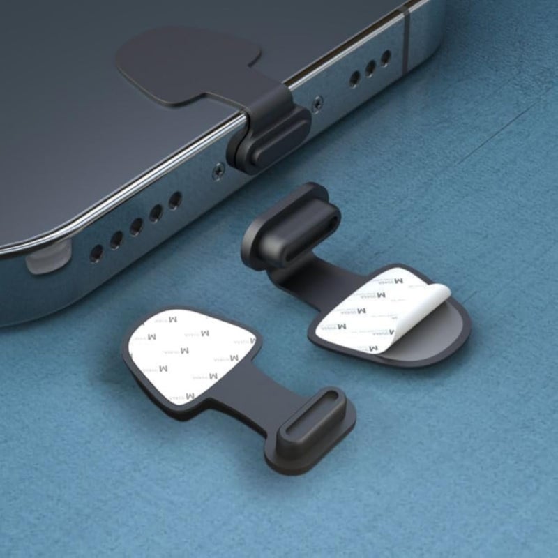 Silicone Cover for Type C Charging Port Dust and Water Protection Easy Install Black and White Colors for Daily Use Lightweight for Phones and Devices