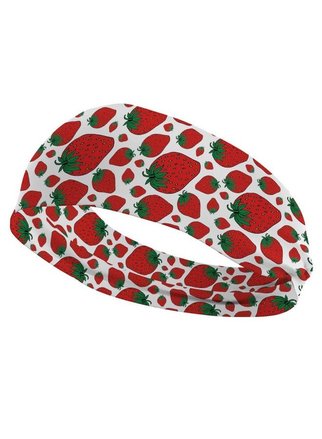 BBTDIN Strawberry Headband Turban Women Strawberry Headwarp Bandana Strawberry Hair Band Headwear Bw45 (A) - Image 2