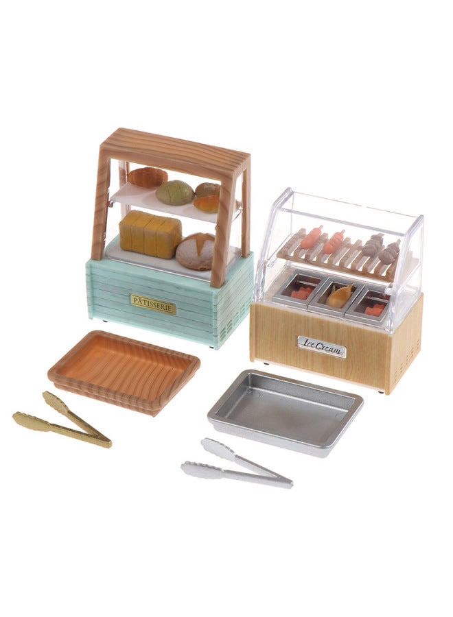 Doll House Dollhouse Mini Model Food Play OB11 Scene Miniature Bread Cake Cabinet Guandong Cooking Ornaments-Colour:Set Of Bread Cabinets  - Image 2