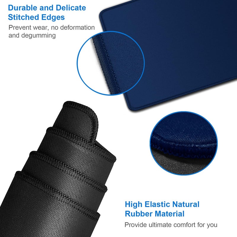 Naukay Large Mouse Pad  31.5X15.7 Inch Large Extended Computer Keyboard Mouse Mat  Water Resist Non-Slip Mousepad Rubber Base Long Xxl Desk Mouse Pad For Work & Gaming  Office & Home  Dark Blue - Image 5