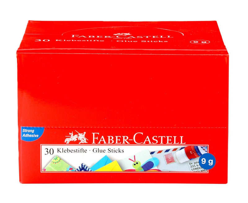 Faber-Castell Glue Stick - 9g, Pack of 30 (Multicolor) - Image 1