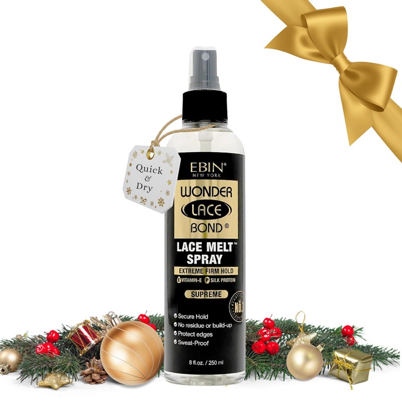 EBIN NEW YORK Wonder Bond Melting Spray 8oz/ 250ml - Extreme Firm Hold (Supreme) | No Reside, Long Lasting Formula with Protecting Edges, Gives Undetectable and Natural Look - Image 1