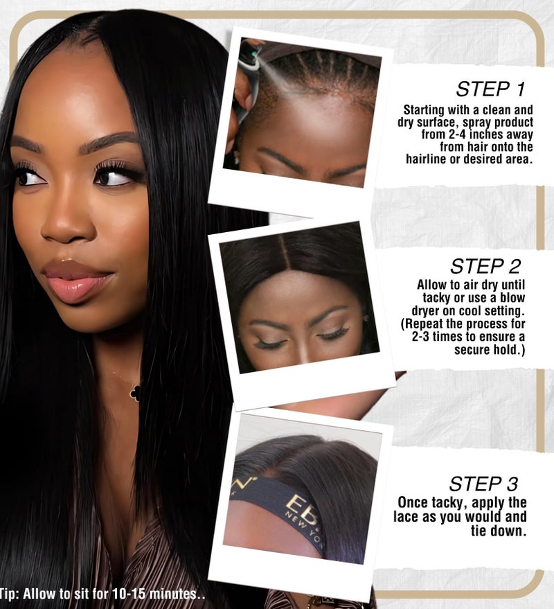 EBIN NEW YORK Wonder Bond Melting Spray 8oz/ 250ml - Extreme Firm Hold (Supreme) | No Reside, Long Lasting Formula with Protecting Edges, Gives Undetectable and Natural Look - Image 4