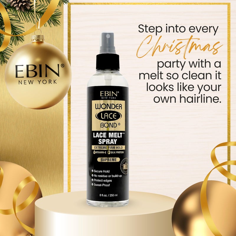 EBIN NEW YORK Wonder Bond Melting Spray 8oz/ 250ml - Extreme Firm Hold (Supreme) | No Reside, Long Lasting Formula with Protecting Edges, Gives Undetectable and Natural Look - Image 3