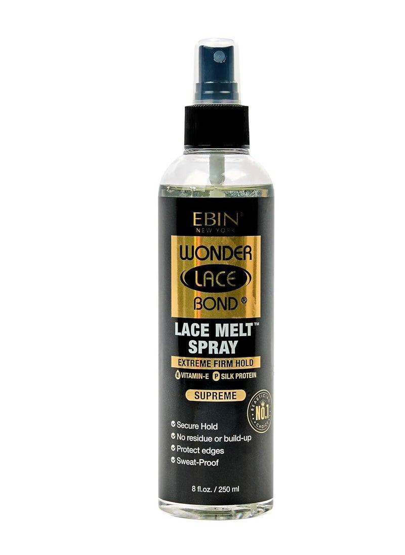 EBIN NEW YORK EBIN NEW YORK Wonder Bond Melting Spray 8oz/ 250ml - Extreme Firm Hold (Supreme) | No Reside, Long Lasting Formula with Protecting Edges, Gives Undetectable and Natural Look  - Image 1