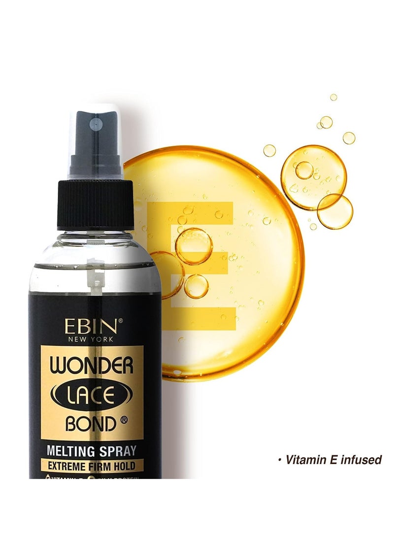 EBIN NEW YORK EBIN NEW YORK Wonder Bond Melting Spray 8oz/ 250ml - Extreme Firm Hold (Supreme) | No Reside, Long Lasting Formula with Protecting Edges, Gives Undetectable and Natural Look  - Image 2